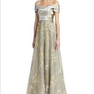 Rene Ruiz Tiered Tulle Off The Shoulder Gown SZ 2